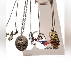 Owl lot #3 5 Colorful Necklaces One Reversable